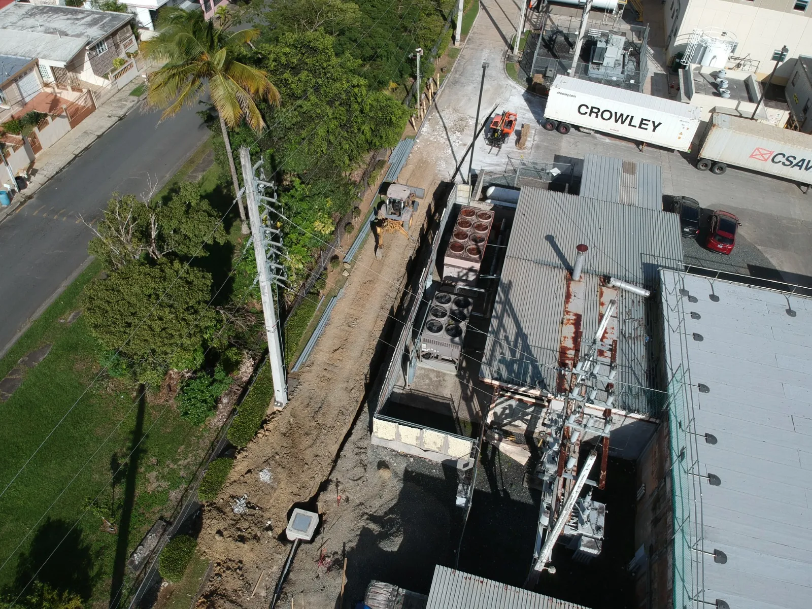 Vista aérea de estructura de subestación